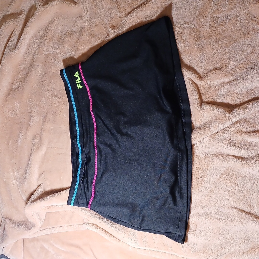 Fila neon and black tennis skort